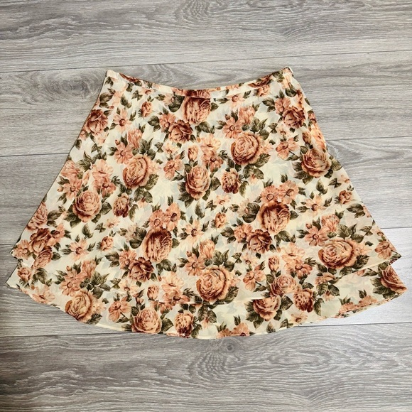 Compagnie Internationale Express Vintage Floral A-Line Y2K Ruffled Boho Skirt M - Picture 11 of 17